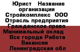 Юрист › Название организации ­ Стройкомплекс, ООО › Отрасль предприятия ­ Гражданское право › Минимальный оклад ­ 1 - Все города Работа » Вакансии   . Ленинградская обл.,Сосновый Бор г.